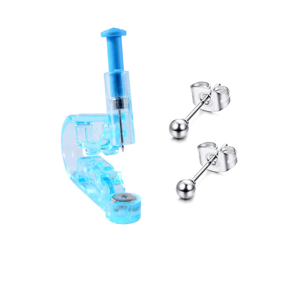 3 PCS Piercing Tool And Steel Ball Stud Earrings Set.