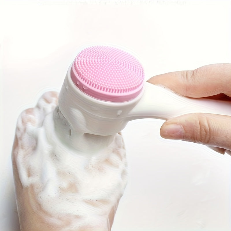 2-in-1 Silicone Facial Cleansing Brush, Gentle Exfoliating & Massage